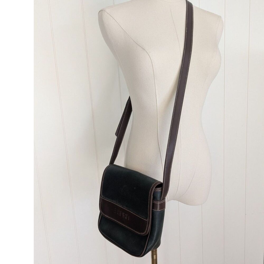 Vintage 80s 90s Esprit Crossbody Bag - Green, Brown - Flap Closure